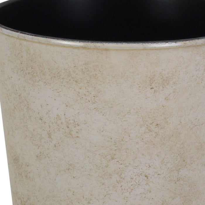 5" Cream Recycled Plastic Indoor Outdoor Round Pot Planter