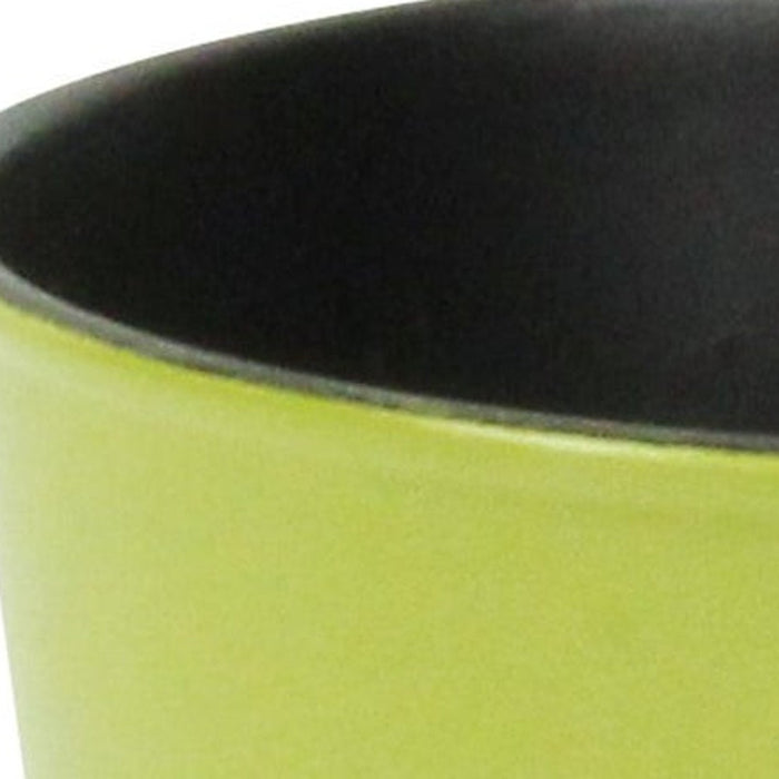 5" Lime Green Recycled Plastic Indoor Outdoor Round Pot Planter