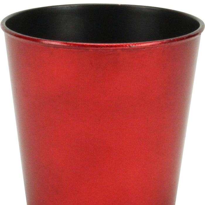 5" Red Recycled Plastic Indoor Outdoor Round Pot Planter