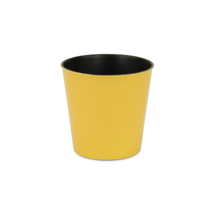 5" Yellow Recycled Plastic Indoor Outdoor Round Pot Planter