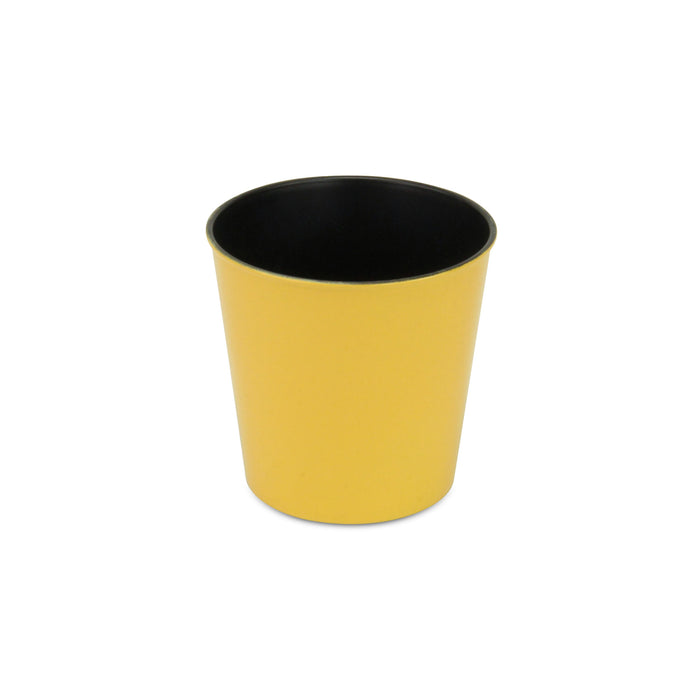 5" Yellow Recycled Plastic Indoor Outdoor Round Pot Planter