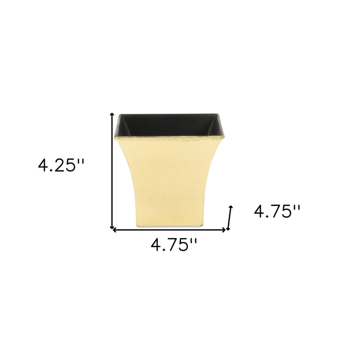 5" Gold Recycled Plastic Indoor Outdoor Square Pot Planter