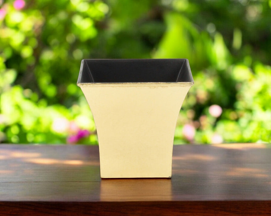 5" Gold Recycled Plastic Indoor Outdoor Square Pot Planter