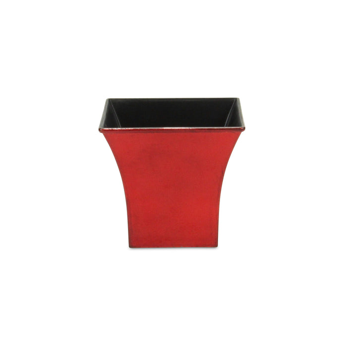 5" Red Recycled Plastic Indoor Outdoor Square Pot Planter