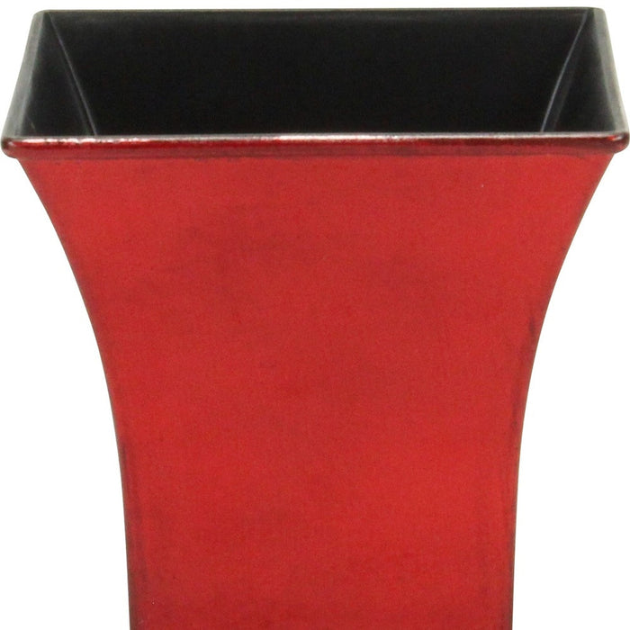 5" Red Recycled Plastic Indoor Outdoor Square Pot Planter