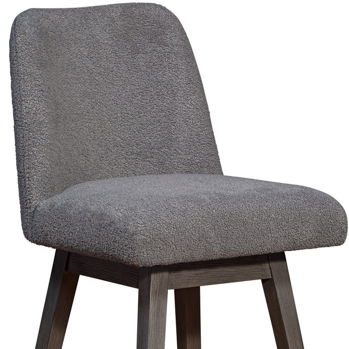 26" Gray Solid Wood Swivel Bar Chair