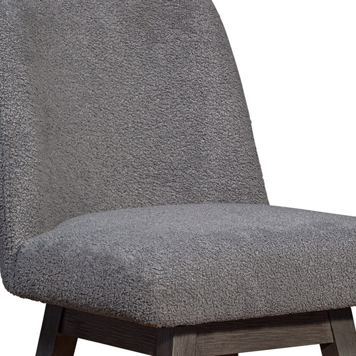 26" Gray Solid Wood Swivel Bar Chair