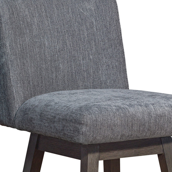 30" Gray and Brown Solid Wood Swivel Bar Chair