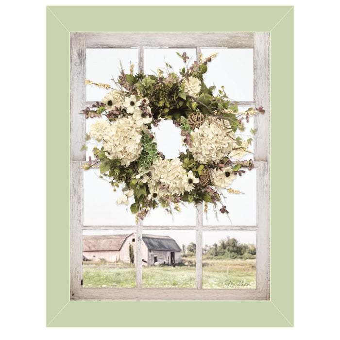 Pleasant View Light Green Framed Print Wall Art