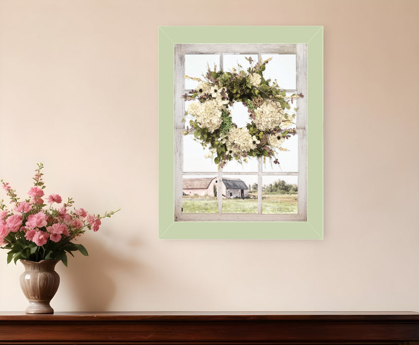 Pleasant View Light Green Framed Print Wall Art