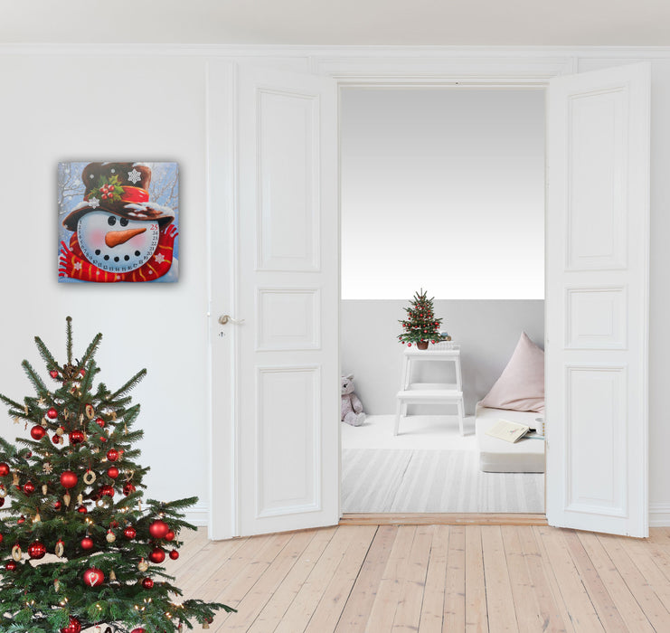 Count Down to Christmas Snowman Canvas Wrapped Canvas Print Wall Art