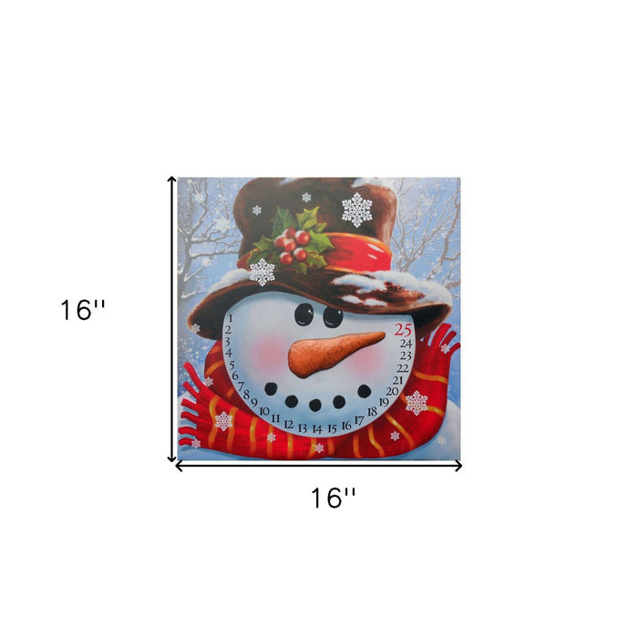 Count Down to Christmas Snowman Canvas Wrapped Canvas Print Wall Art