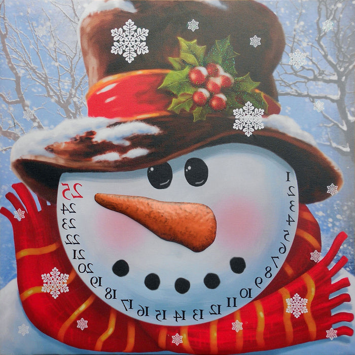 Count Down to Christmas Snowman Canvas Wrapped Canvas Print Wall Art