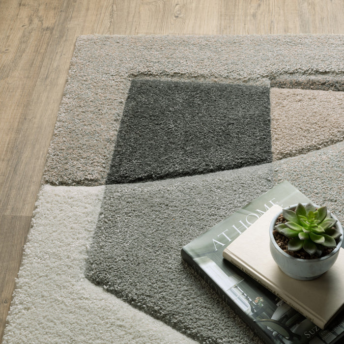 2' X 8' Brown And Ivory Geometric Power Loom Runner Rug