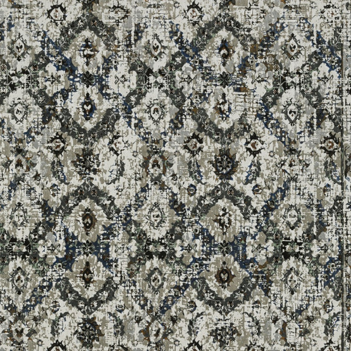 10' X 13' Black and Gray Oriental Power Loom Area Rug