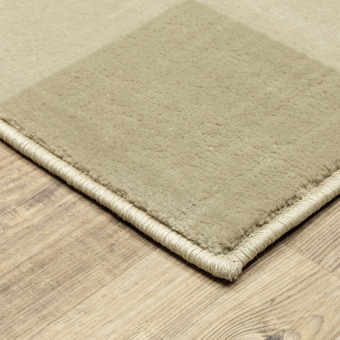 10' X 13' Beige and Ivory Geometric Power Loom Area Rug