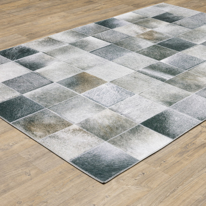 8' X 10' Gray Geometric Power Loom Area Rug