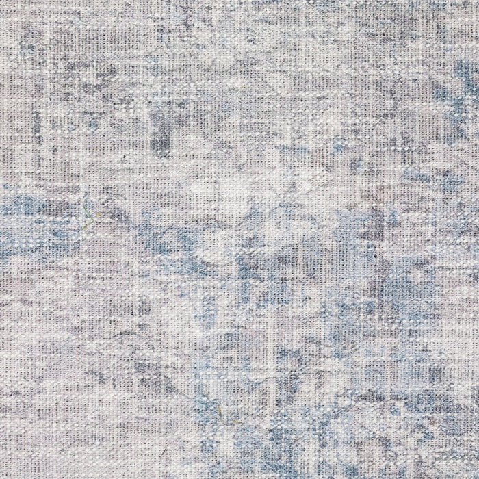 8' Blue and Gray Abstract Power Loom Runner Rug