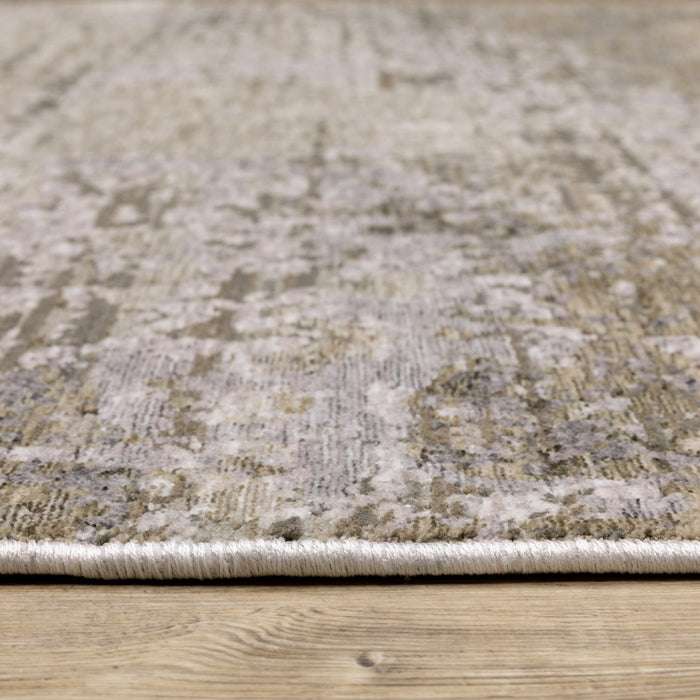 7' X 10' Beige and Ivory Abstract Power Loom Area Rug