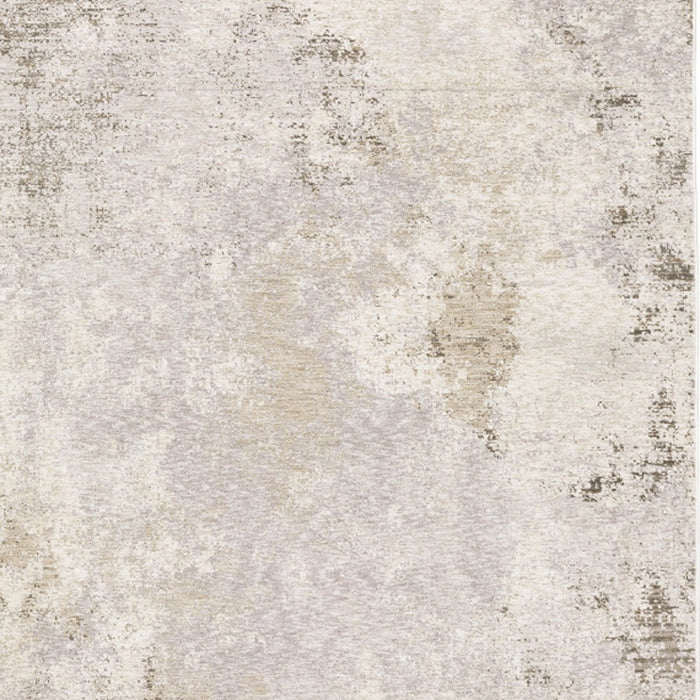 8' X 11' Beige Ivory Tan Grey And Brown Abstract Power Loom Stain Resistant Area Rug