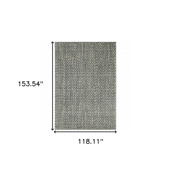 10' X 13' Gray and Ivory Geometric Power Loom Area Rug