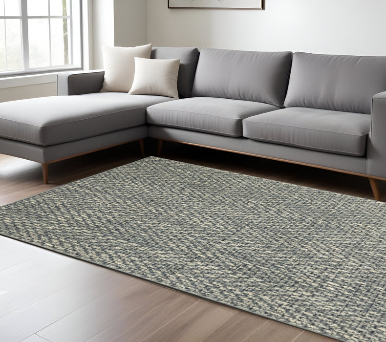 10' X 13' Gray and Ivory Geometric Power Loom Area Rug