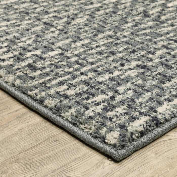 10' X 13' Gray and Ivory Geometric Power Loom Area Rug