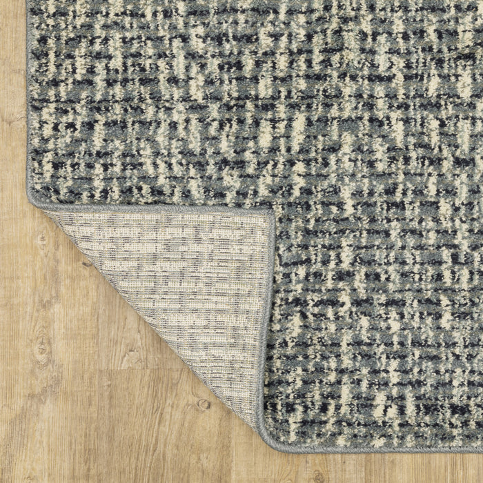 10' X 13' Gray and Ivory Geometric Power Loom Area Rug