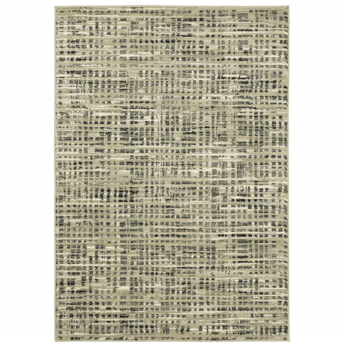 10' X 13' Gray and Ivory Geometric Power Loom Area Rug