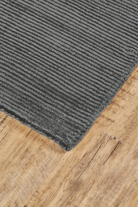 5' X 8' Gray And Black Hand Woven Area Rug