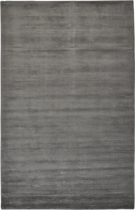 5' X 8' Gray And Black Hand Woven Area Rug