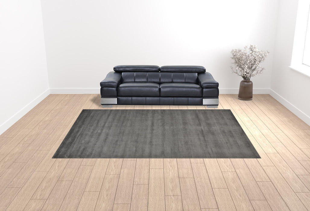 5' X 8' Gray And Black Hand Woven Area Rug