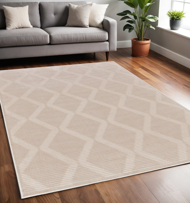 5' X 8' Ivory Geometric Area Rug