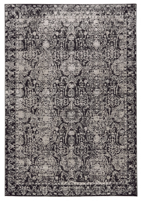 5' X 8' Gray And Ivory Abstract Stain Resistant Area Rug