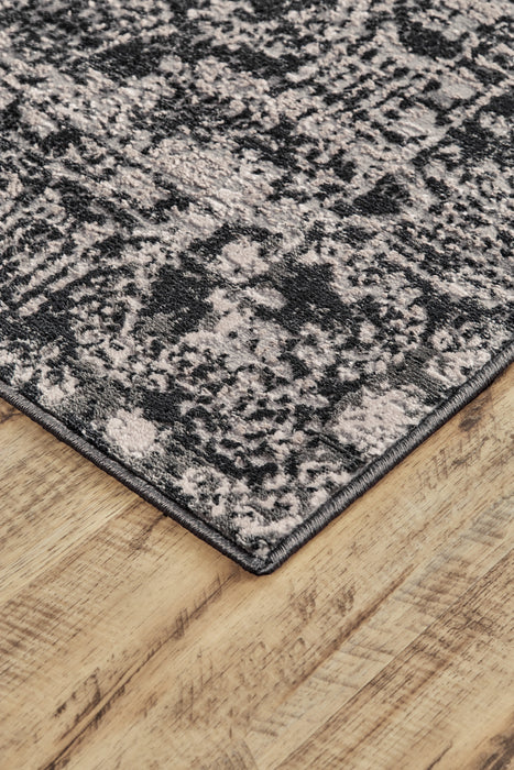 5' X 8' Gray And Ivory Abstract Stain Resistant Area Rug