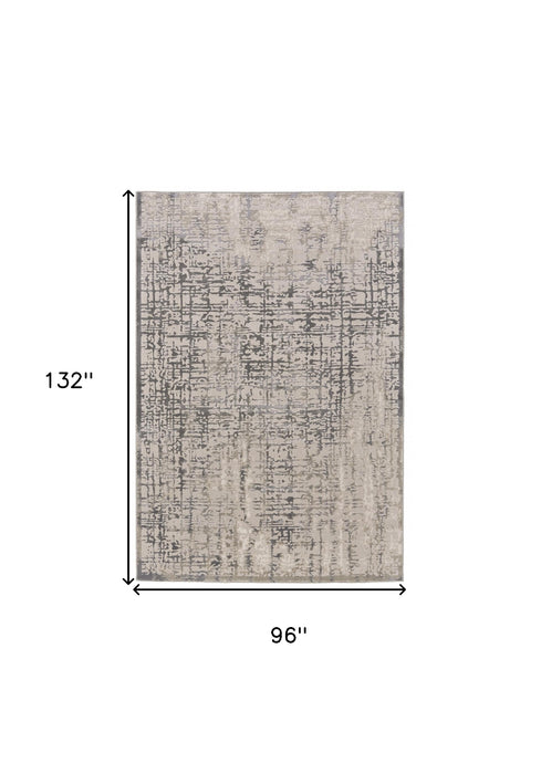 5' X 8' Gray And Ivory Abstract Stain Resistant Area Rug