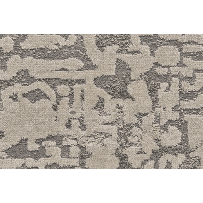 5' X 8' Gray And Ivory Abstract Stain Resistant Area Rug