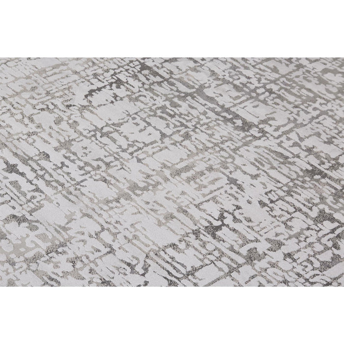 5' X 8' Gray And Ivory Abstract Stain Resistant Area Rug