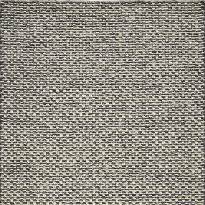 5' X 8' Gray and Ivory Wool Floral Hand Woven Area Rug