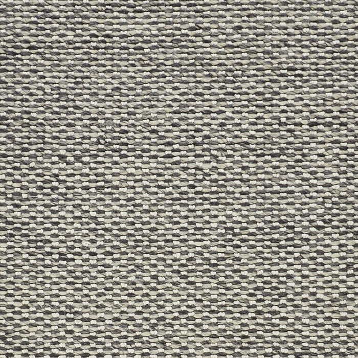 5' X 8' Gray and Ivory Wool Floral Hand Woven Area Rug