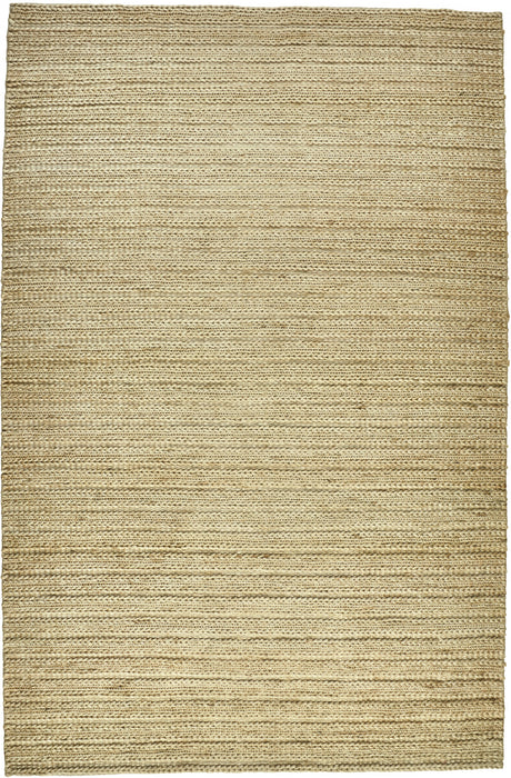 5' X 8' Tan Ivory And Taupe Hand Woven Area Rug