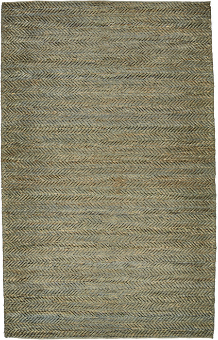 5' X 8' Tan And Gray Hand Woven Area Rug