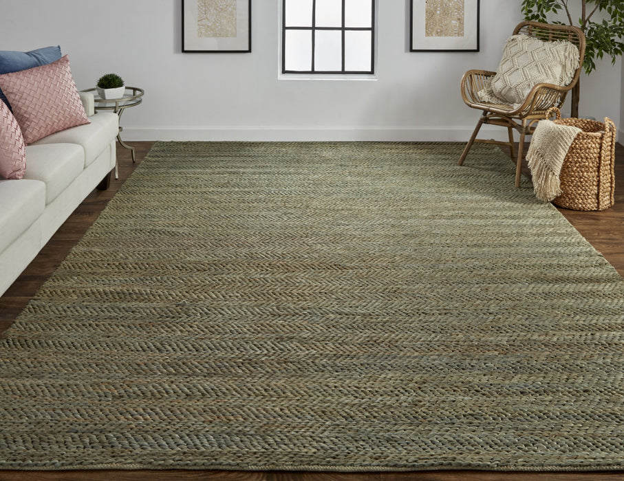 5' X 8' Tan And Gray Hand Woven Area Rug