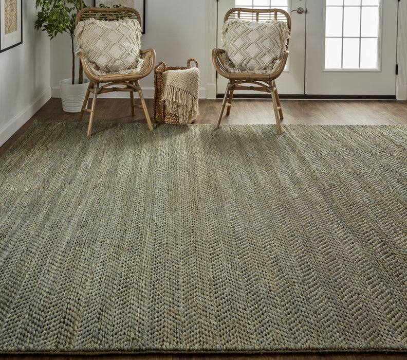 5' X 8' Tan And Gray Hand Woven Area Rug