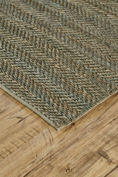 5' X 8' Tan And Gray Hand Woven Area Rug