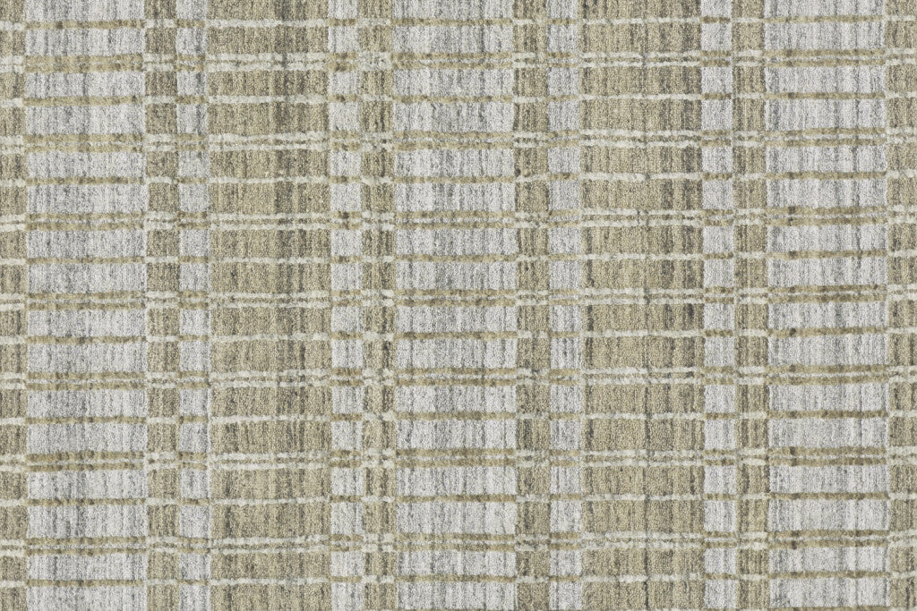 5' X 8' Blue Gray And Ivory Striped Hand Woven Area Rug