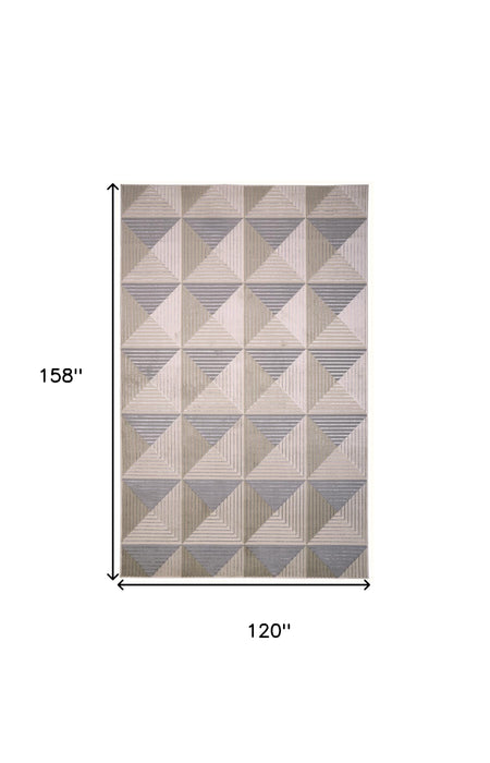 4' X 6' Beige Gray And Ivory Geometric Area Rug