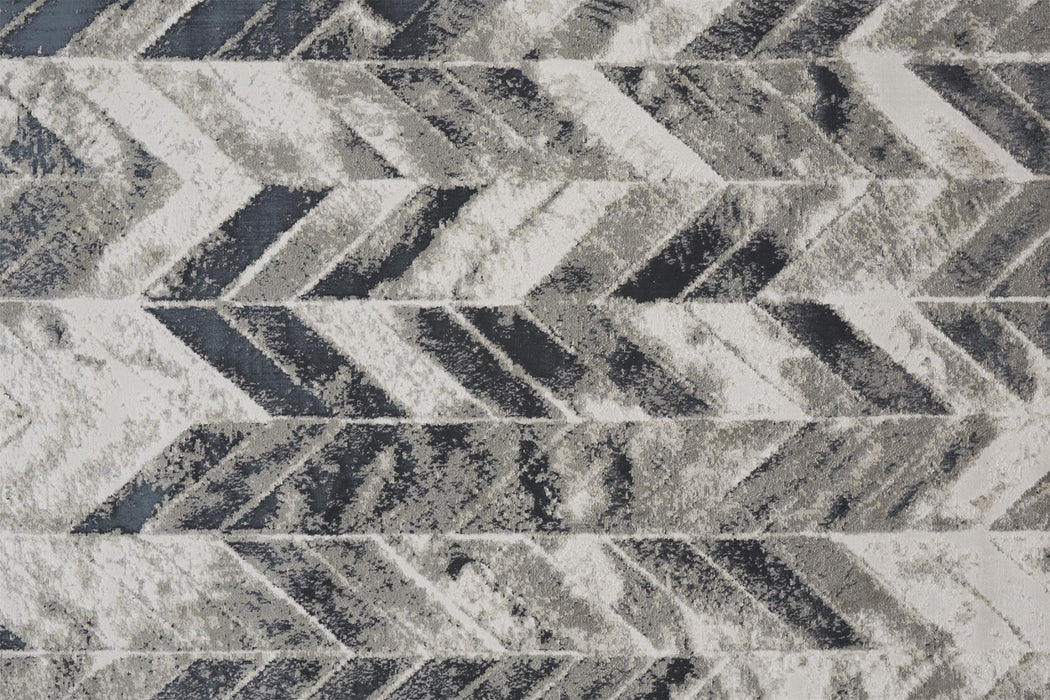 4' X 6' Gray and Black Geometric Non Skid Area Rug