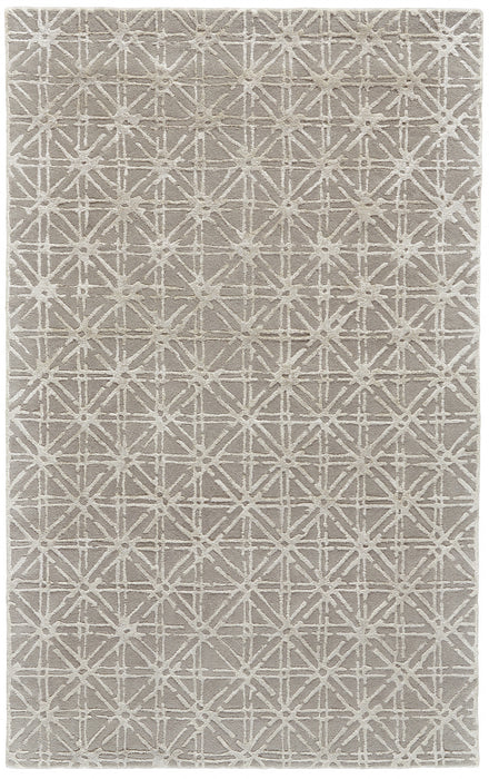 10' X 13' Taupe Ivory And Tan Wool Abstract Tufted Handmade Area Rug