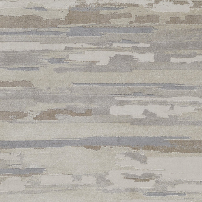 4' X 6' Gray and Ivory Abstract Power Loom Distressed Area Rug